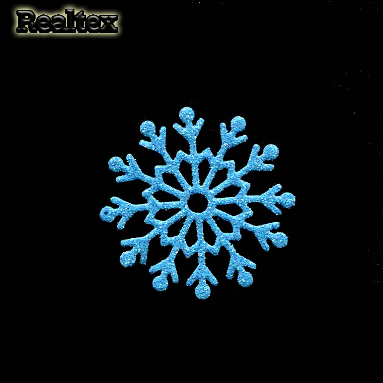 Набор 20 "Снежинки" из глиттерного фоамирана 41мм (10 шт) цв.бирюза