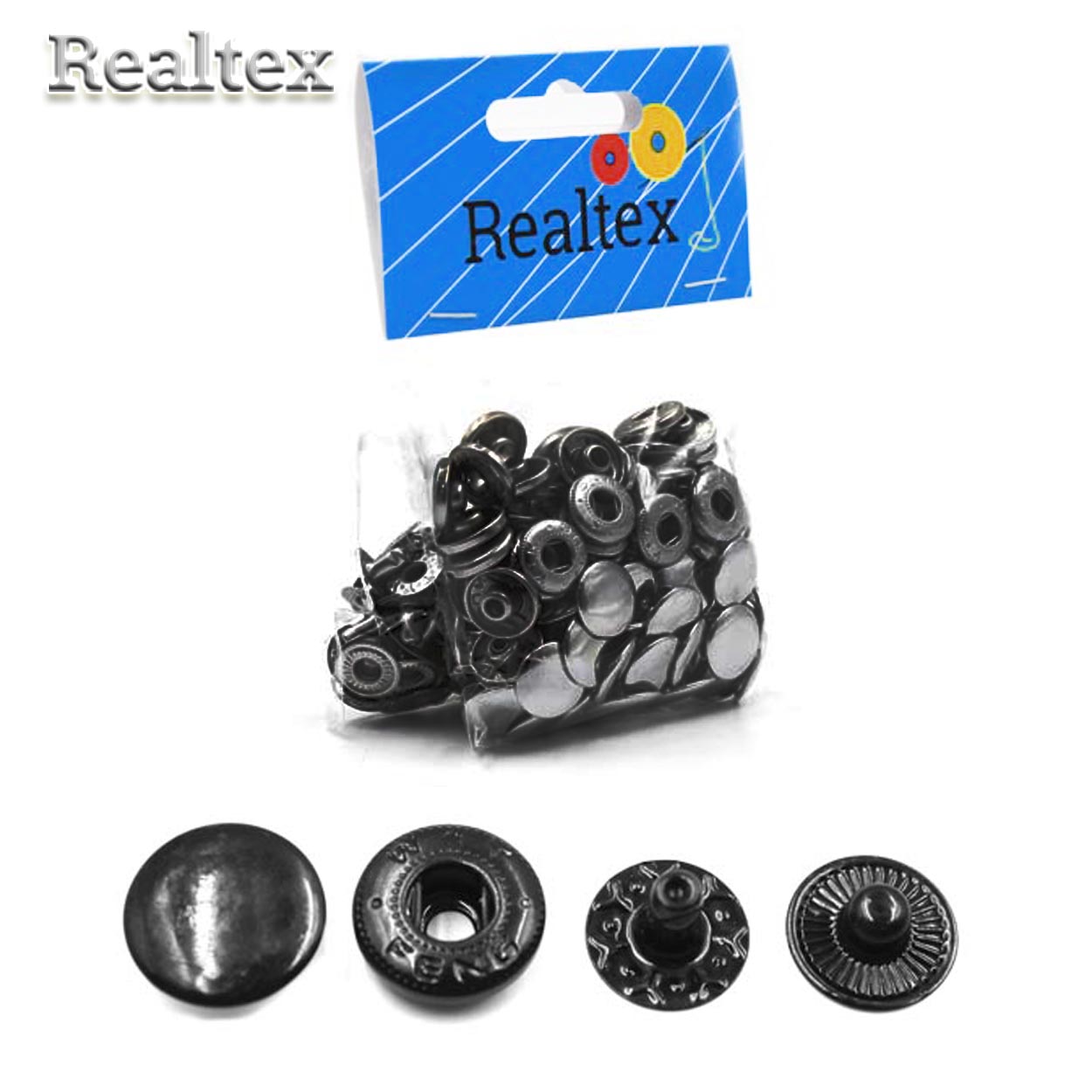 Кнопка "Alfa" 12,5мм №54 "Реалтекс" (50шт) цв.черный никель