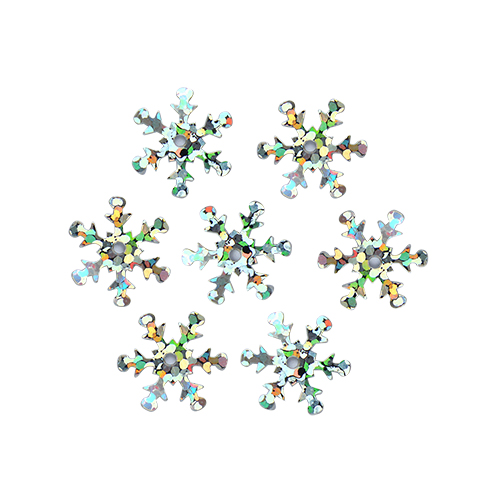Пайетки "Астра" (10гр) "снежинки" 13мм цв.50112 серебро голограмма