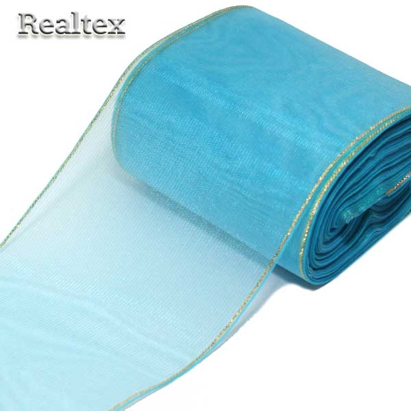 Лента капроновая 80мм "Органза-80" с метанитом с3651г17 цв.13 бирюза