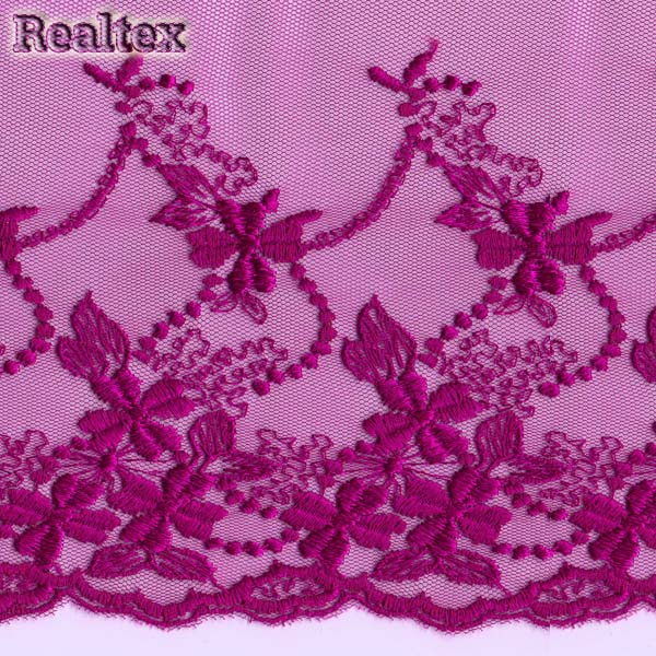 Кружево на сетке 185мм 45-4034 цв.855 фиолетовый