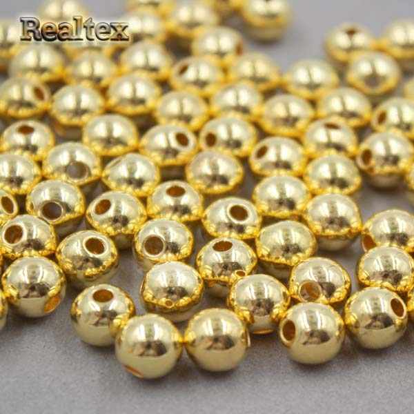 Бусины пластик Реалтекс 8мм Premium (100гр) цв.золото