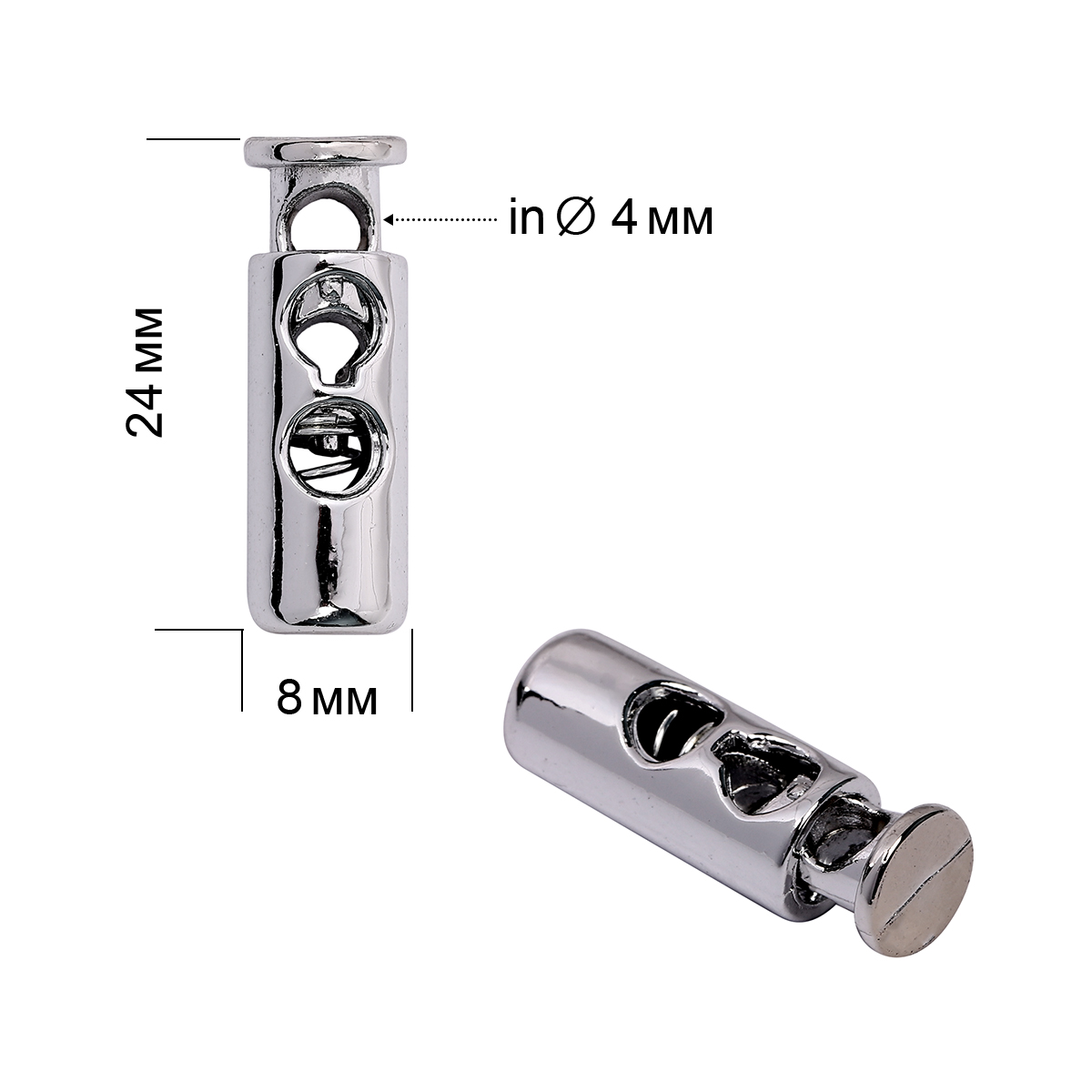 Фиксатор пластик TBY 0320 8*24мм (20шт) цв.никель