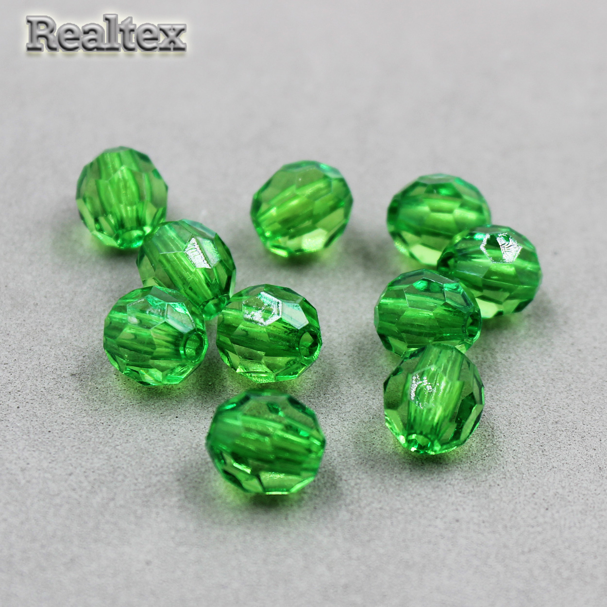 Бусины акриловые 3242 12мм (100гр) цв.10 зелёный