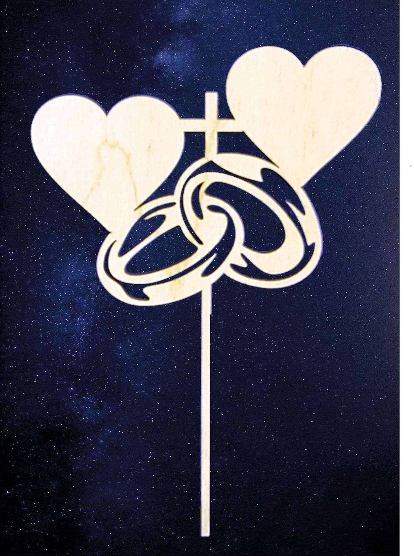 Заготовка для декорирования деревянная Топпер "Свадебный" 14*21см