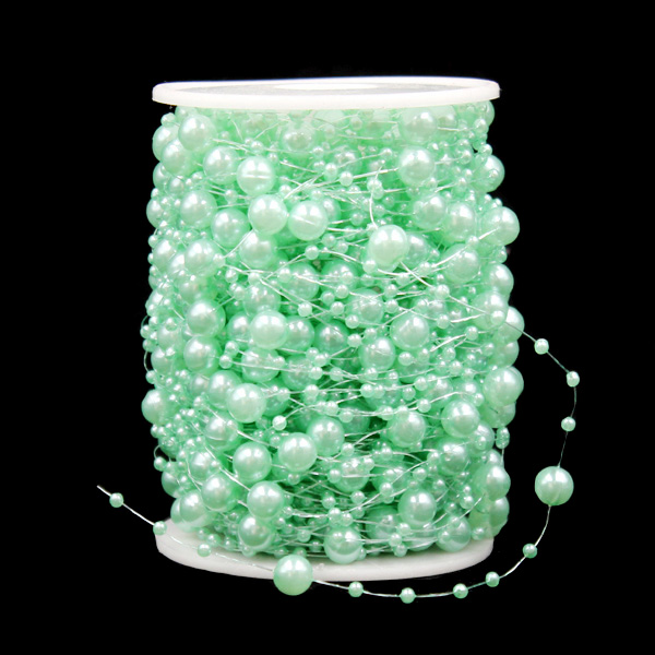 Бусины тесьма Realtex 3мм+8мм цв.60 мятный