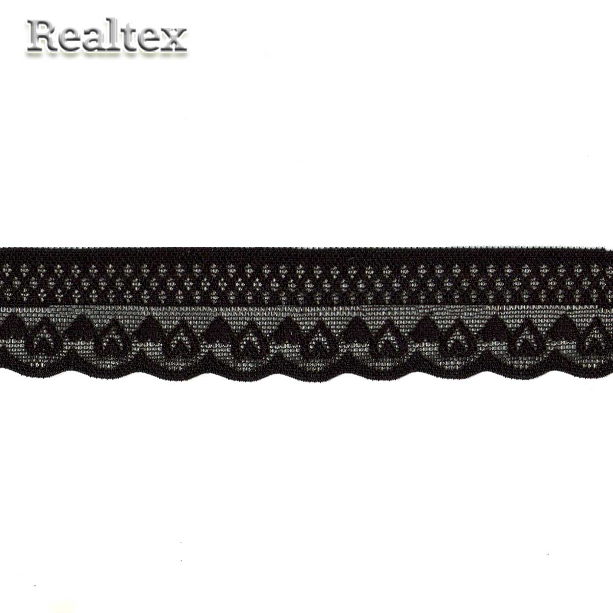 Кружево стрейч Реалтекс  30мм SY 1611 (20м) цв.черный