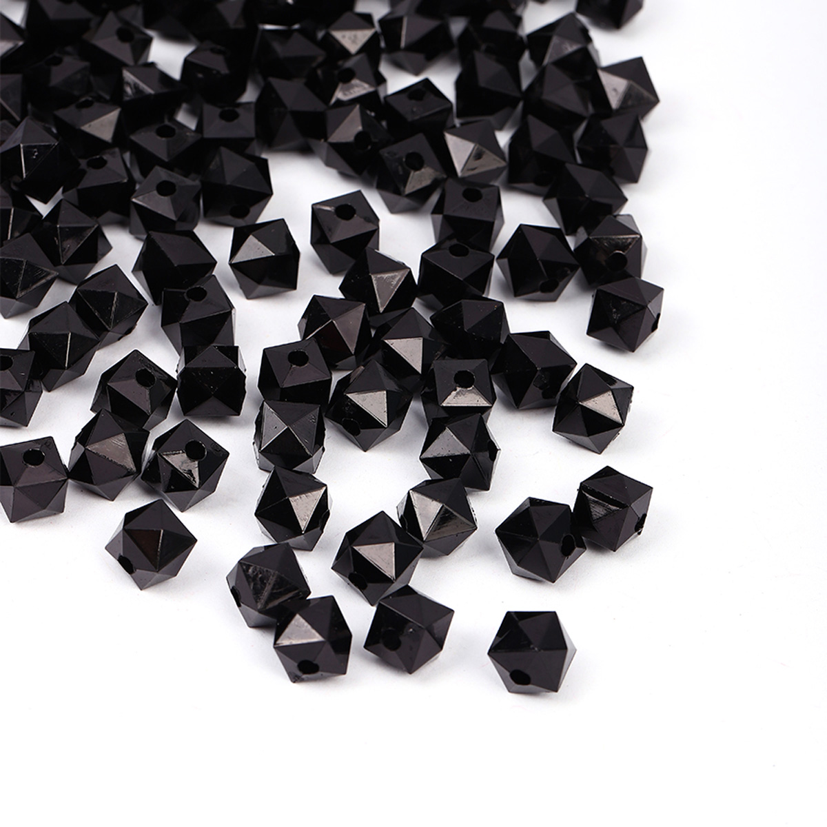 Бусины акриловые 3246 10мм (100гр) цв.002 чёрный