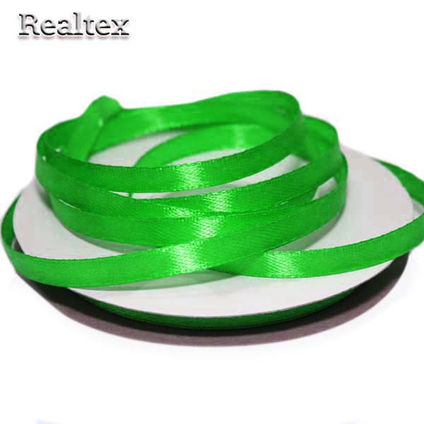 Лента атласная 6мм Realtex (27,4м) цв.120/119 зеленый
