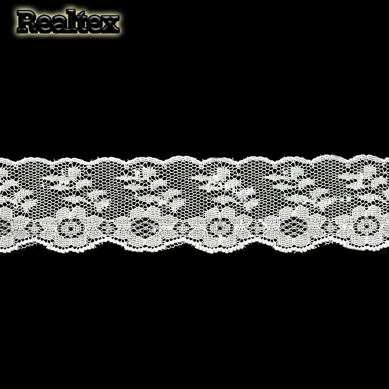 Кружево капроновое Реалтекс  40мм SC 296A (25м) цв.светло-молочный