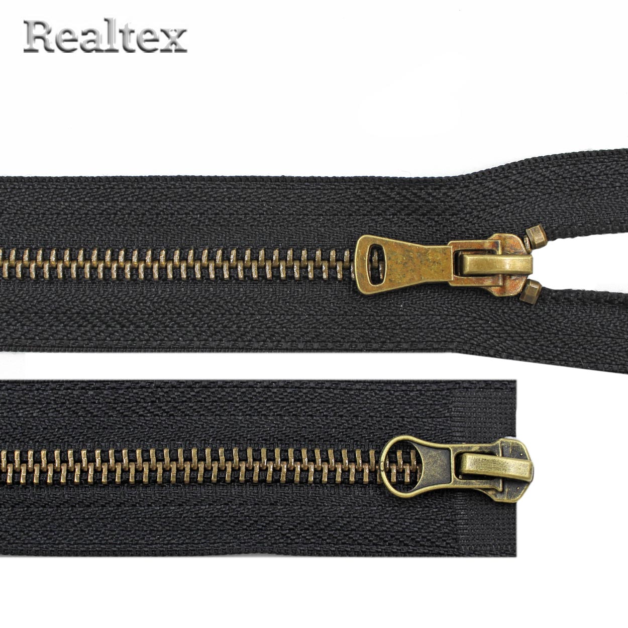 Молния металл Т.5 2замка 70см разъемная цв.антик/черный