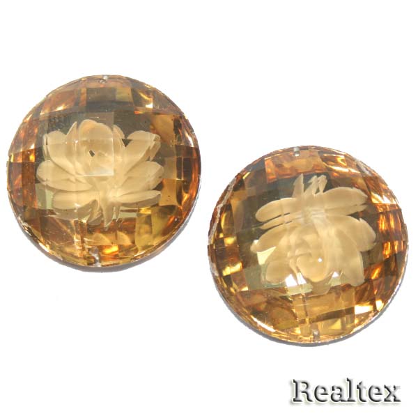 Стразы пластиковые пришивные AB-1 большие цв.св.желтый 