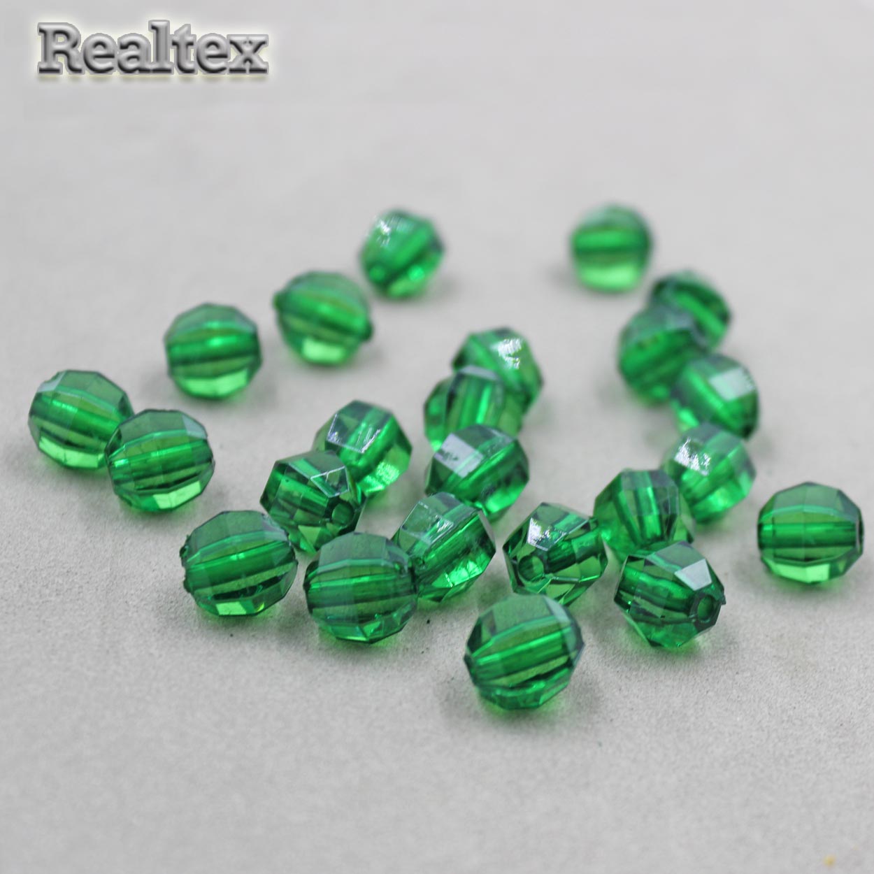 Бусины акриловые 3244 10мм (100гр) цв.24 тёмно-зелёный