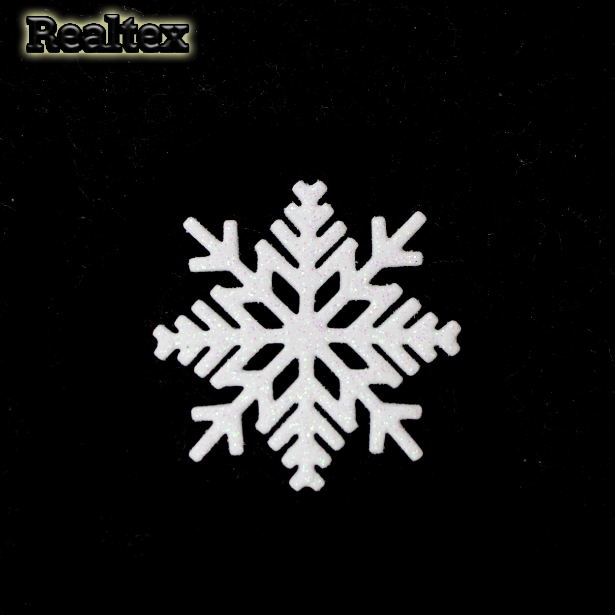 Набор 04 "Снежинки" из глиттерного фоамирана 47мм (10 шт) цв.белый