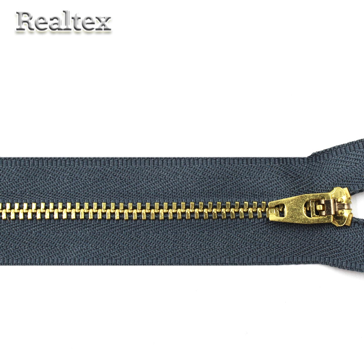 Молнии джинсовые JIN 4L латунь 18см Т.4 неразъёмная №1 (10шт) цв.309 тёмно-серый