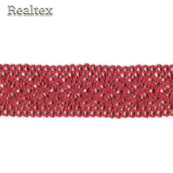 Кружево вязаное  40мм 40.01.142 (25м) цв.16 красный