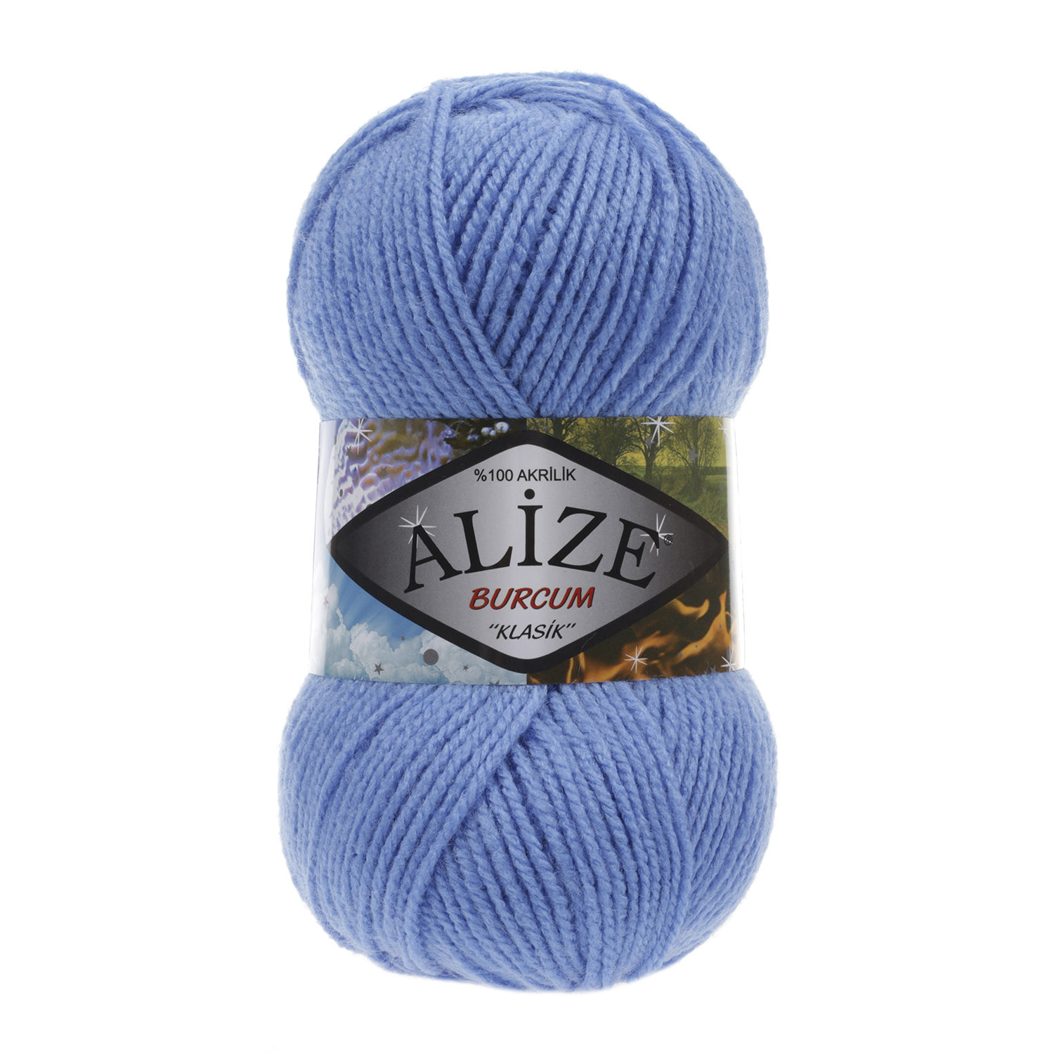 Пряжа Alize "Burcum Klasik" (100гр) цв.289 т.голубой