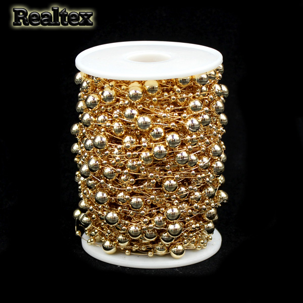 Бусины тесьма Realtex 3мм+8мм цв.S-5 золото