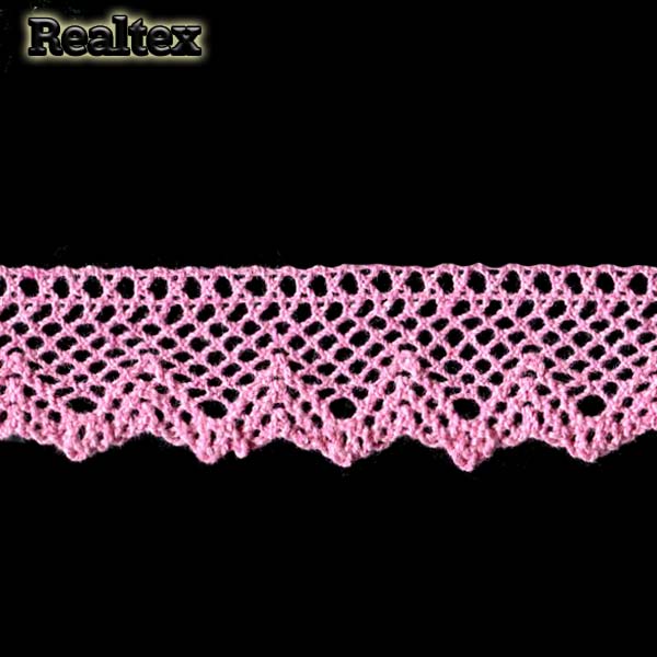 Кружево вязаное  32мм 32.01.167 цв.13 розовый
