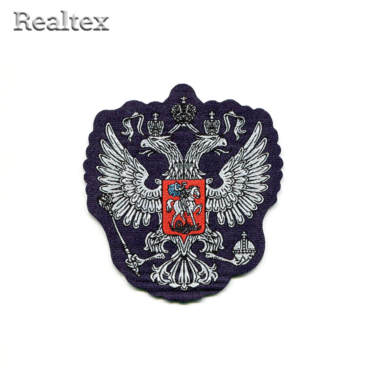 Нашивка прорезиненая Realtex RT-301 "Герб" цв.темно-синий/белый