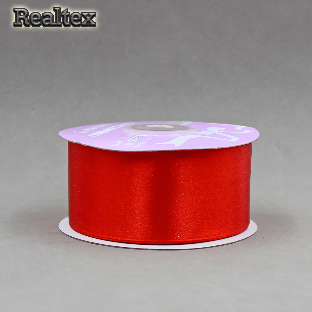Лента атласная 38мм Realtex (27,4м) цв.057RS красный