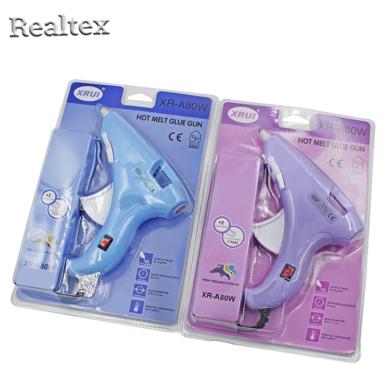 Клеевой пистолет Realtex XR-A80W большой c выключателем