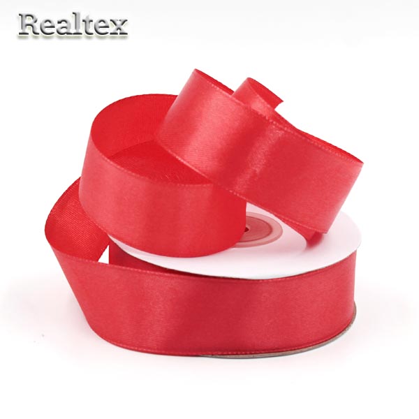 Лента атласная 25мм Realtex (32,9м) цв.154 коралл