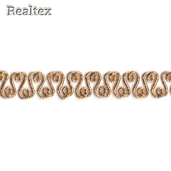 Тесьма металлизированная 10мм MTR-01 цв.золото 