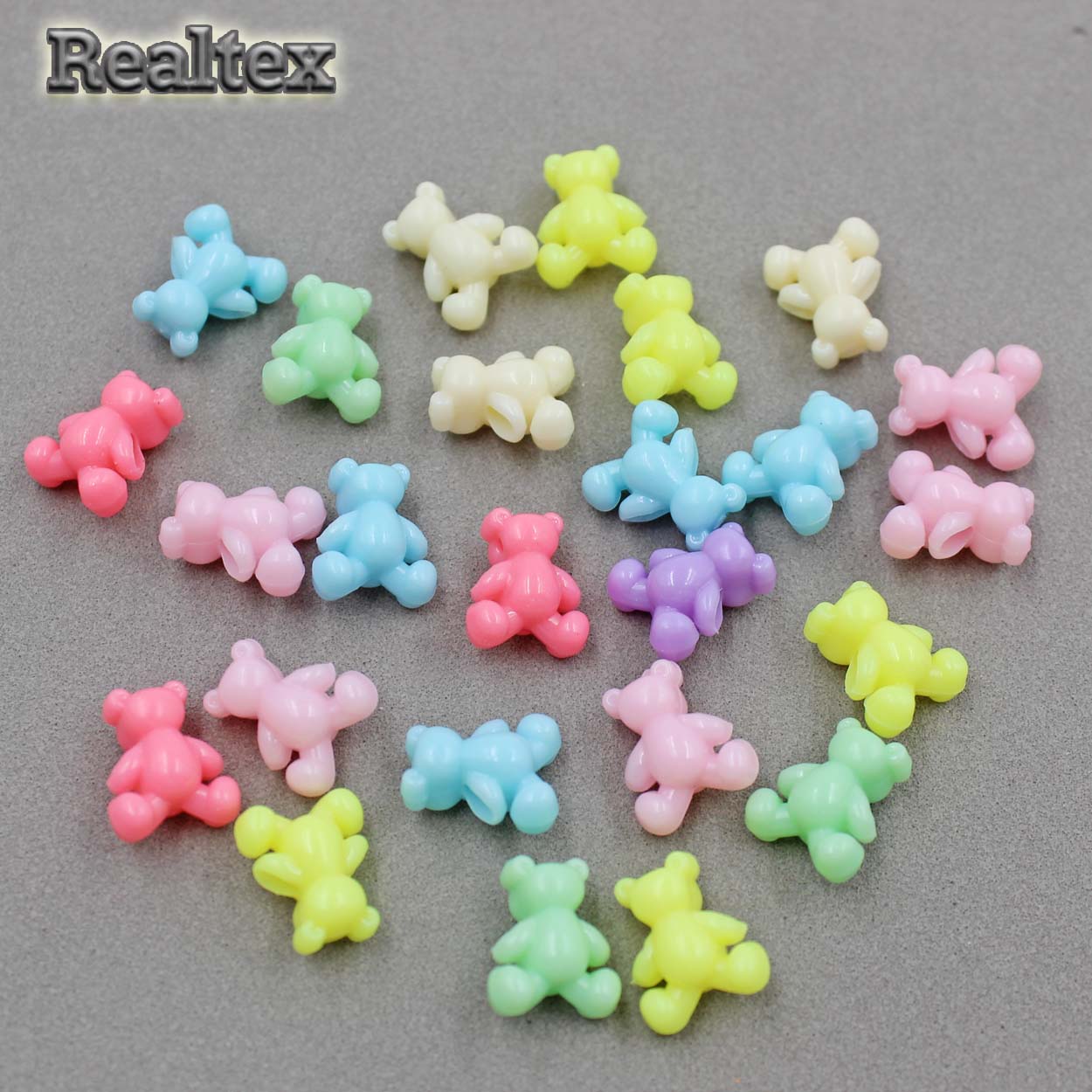 Бусины пластик Реалтекс Мишки (100гр) цв.mix