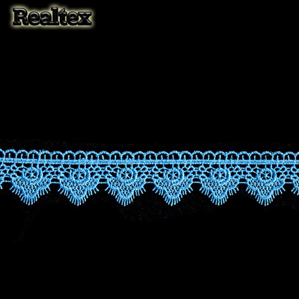 Кружево  гипюр  Realtex  30мм LF-6668 цв.29 ярко-голубой   