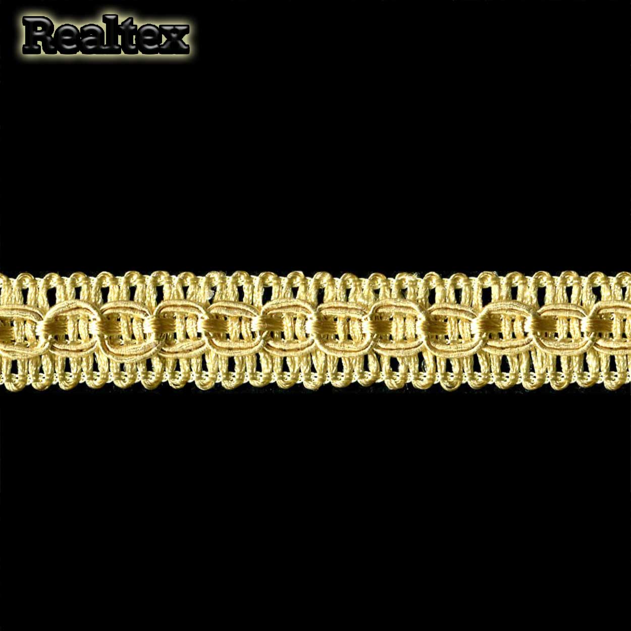 Тесьма отделочная Realtex 13-11062-1 20мм цв.светло-золотистый 