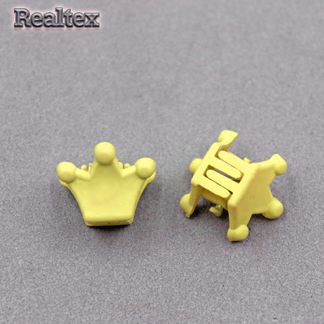 Заколка-краб мини 29551 "Корона" (2шт) цв.светло-жёлтый