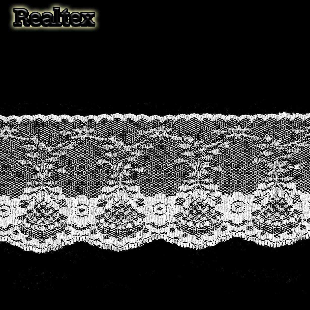 Кружево капроновое Реалтекс  90мм SC 1845 (25м) цв.белый