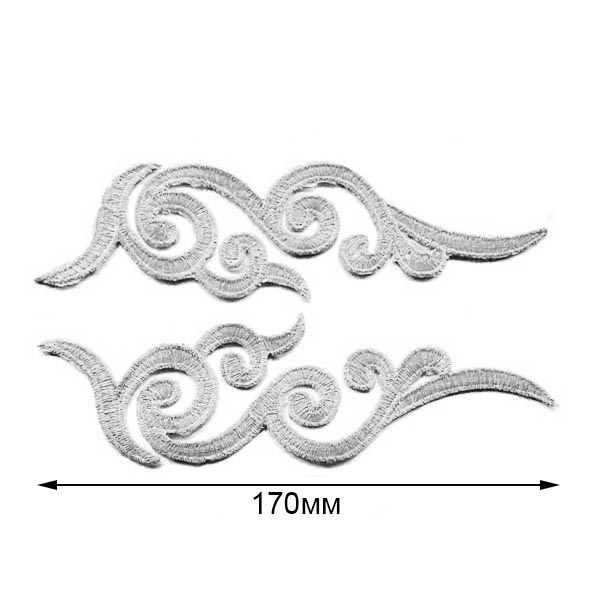 Термоаппликации орнамент Реалтекс R-1987 цв.серебро
