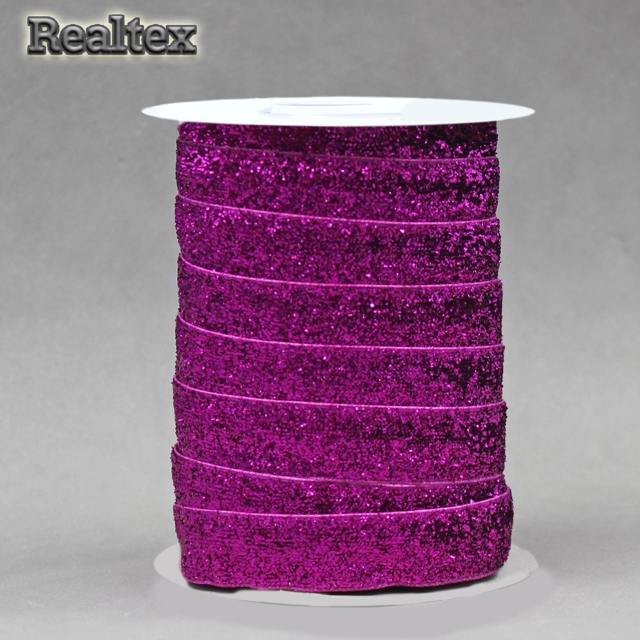 Лента бархатная люрекс RS 15мм цв.15 фуксия