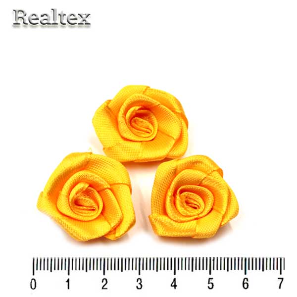 Розочки пришивные атласные Реалтекс R-4 цв.желтый