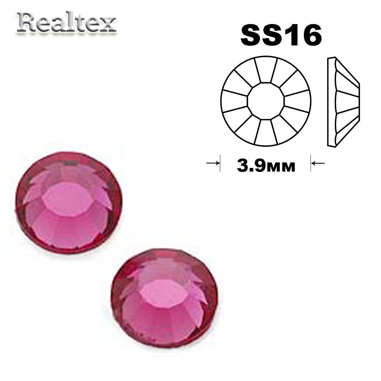 Стразы термоклеевые SWAROVSKI SS-16 (100шт) цв.Fuchsia 