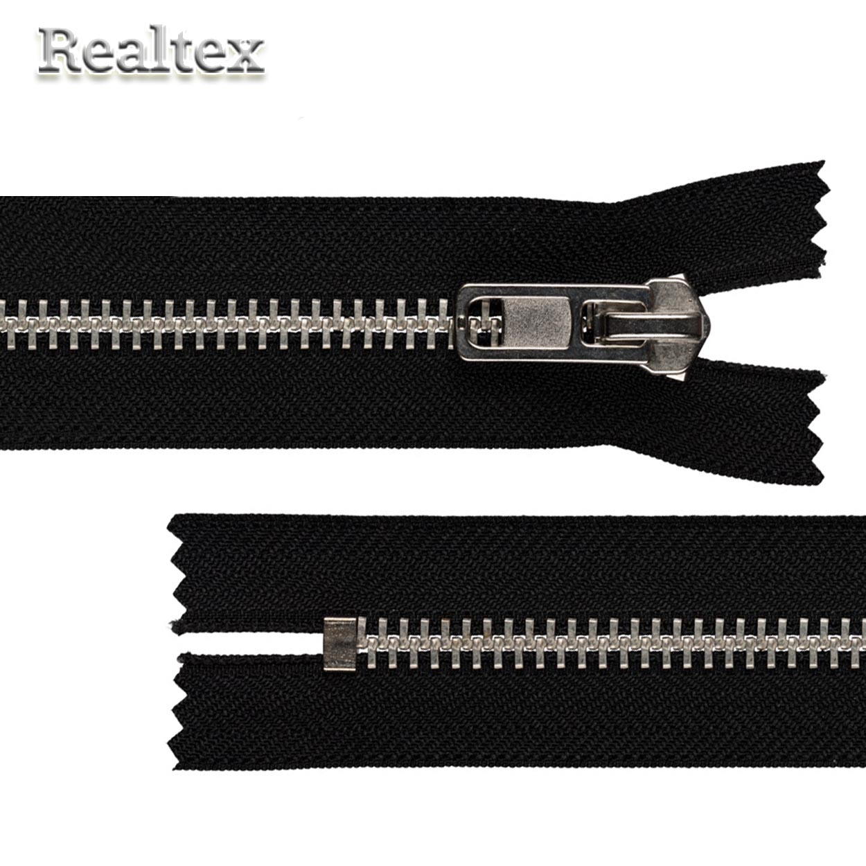 Молния металл Т.8 ZIP 8N 1замок 80см "Gamma" разъемная цв.никель/310 чёрный