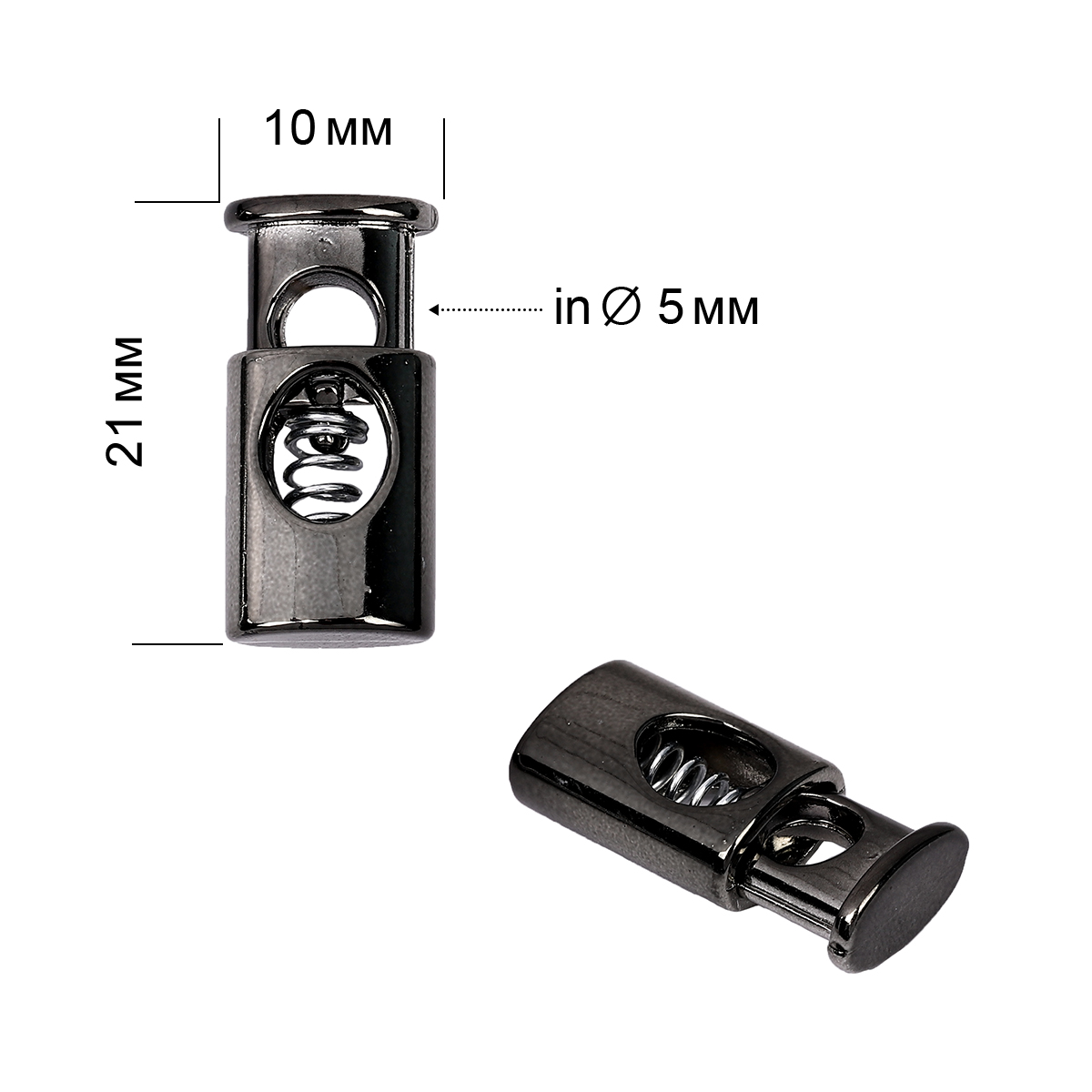 Фиксатор пластик TBY 0322 10*21мм (20шт) цв.чёрный никель