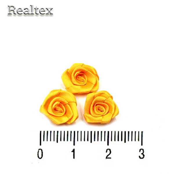 Розочки пришивные атласные Реалтекс R-2 цв.желтый