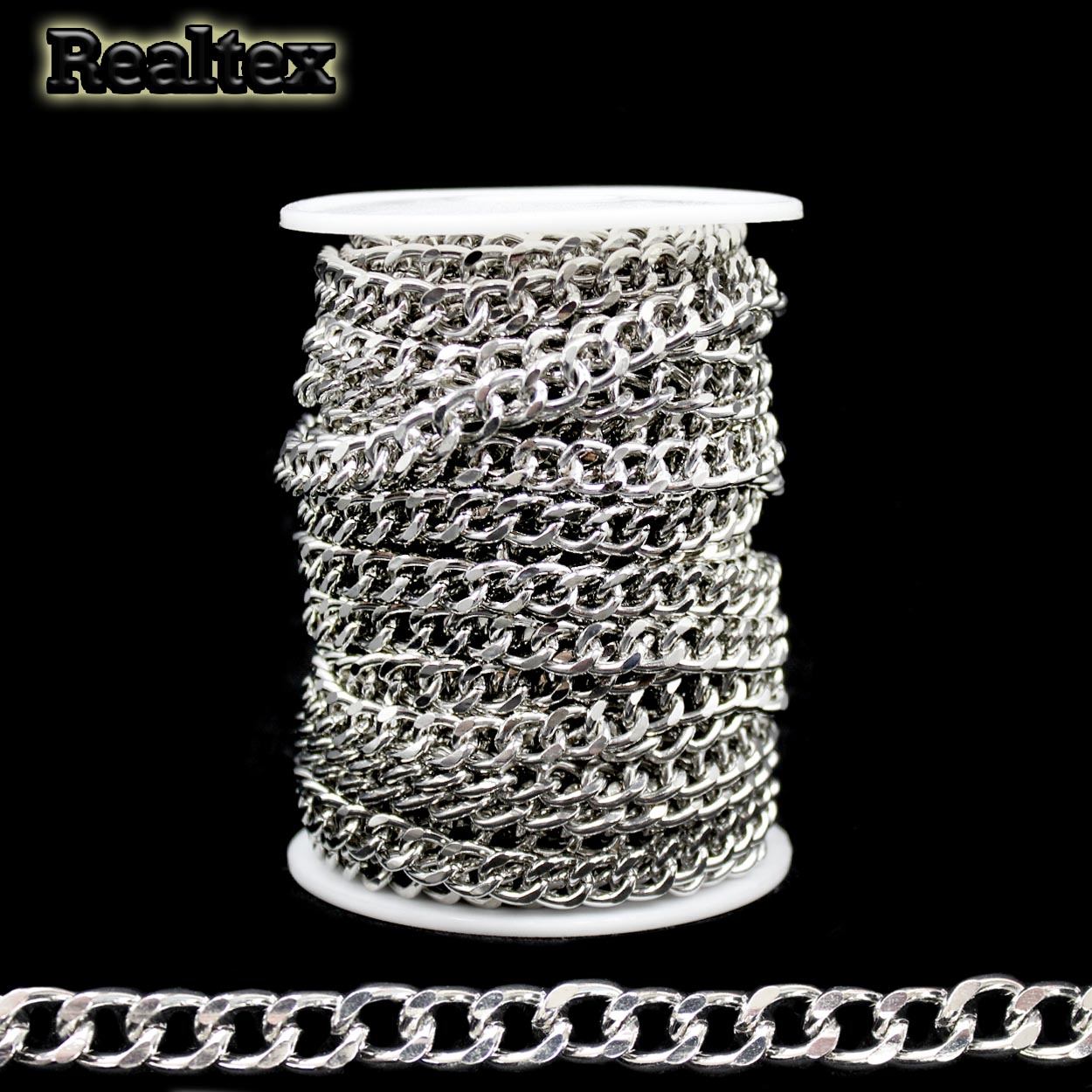 Цепочка декоративная RS B 7*9*1,8мм (10м) цв.никель 