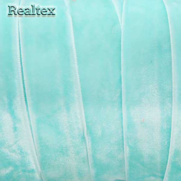 Лента бархатная УТ 20мм цв.8576 голубая бирюза 