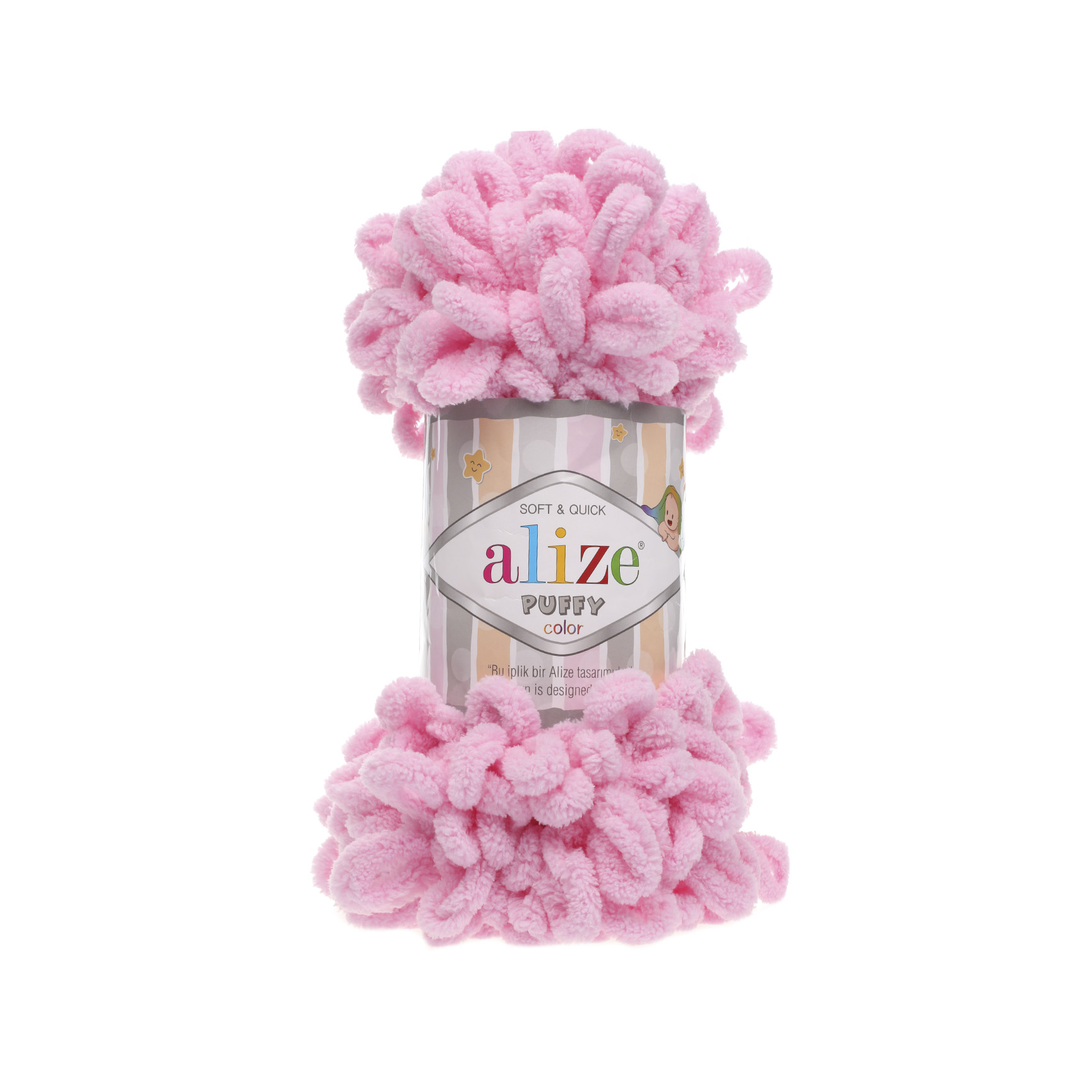Пряжа Alize "Puffy" (100гр) цв.185 розовый