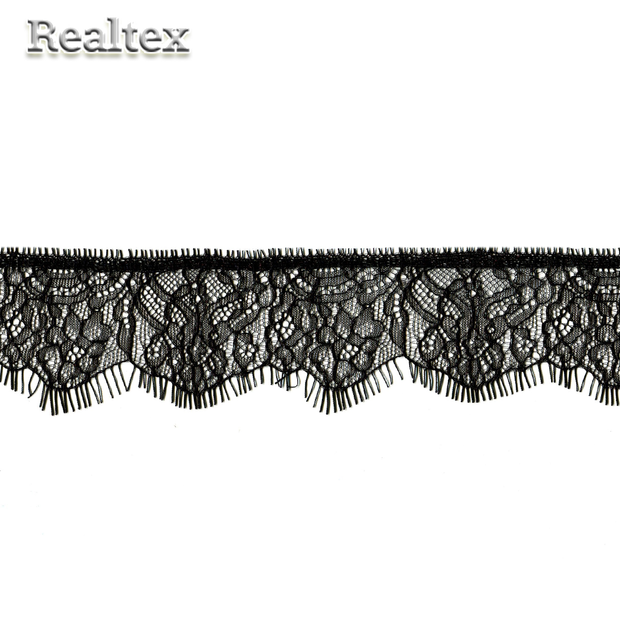Кружево "реснички" 55мм TBY 0074 (3м) цв.02 чёрный