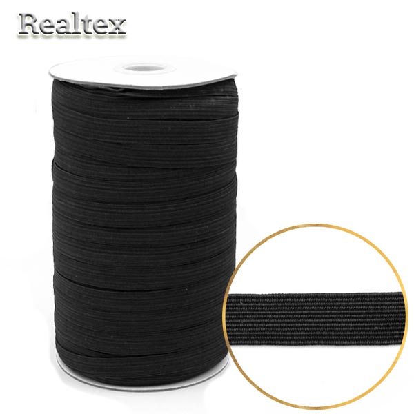 Резинка-вздержка Realtex Тайвань 10мм (91м) цв.черный