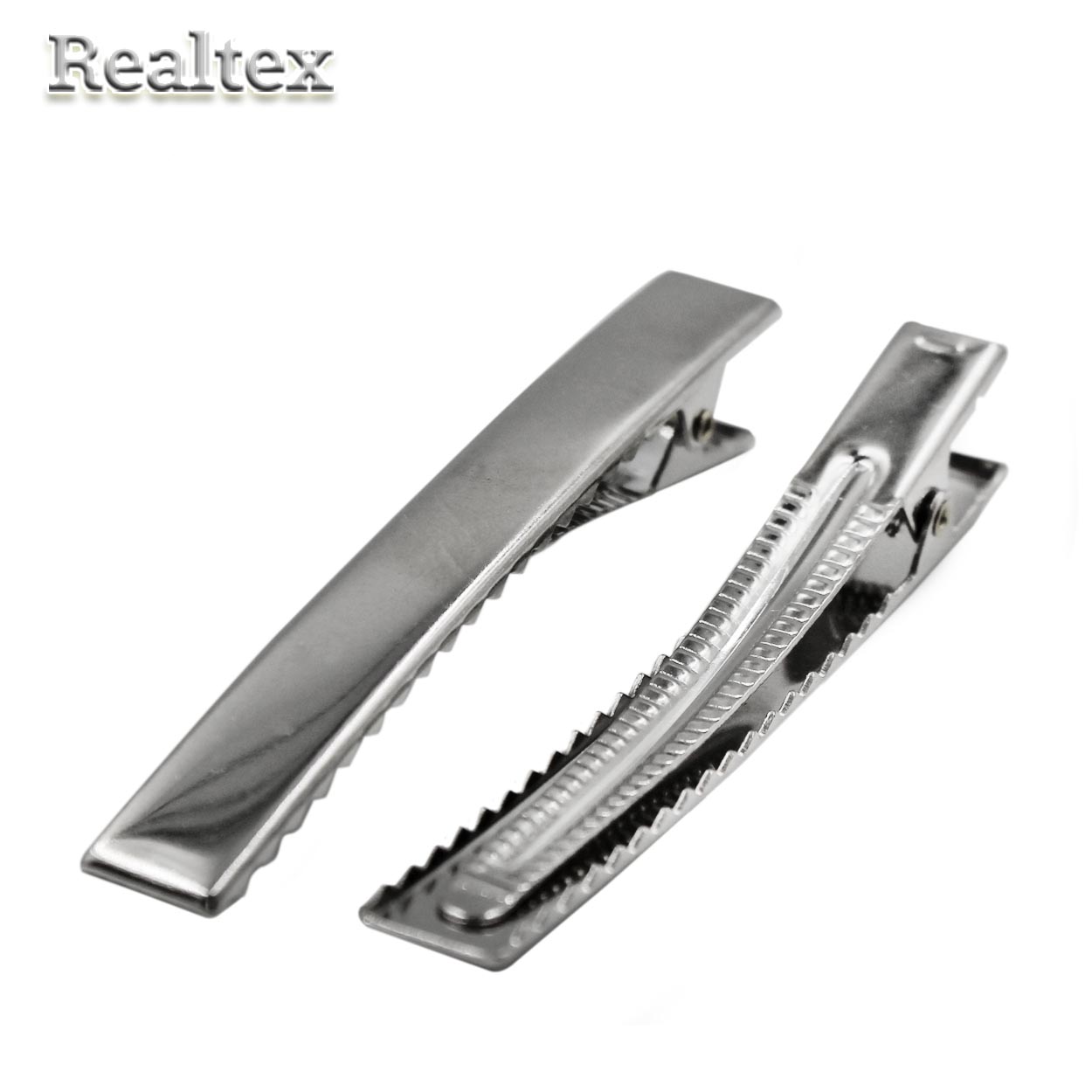 Заготовка для заколок "Realtex" прямоугольная 80мм шир. 9мм (25шт) цв.никель