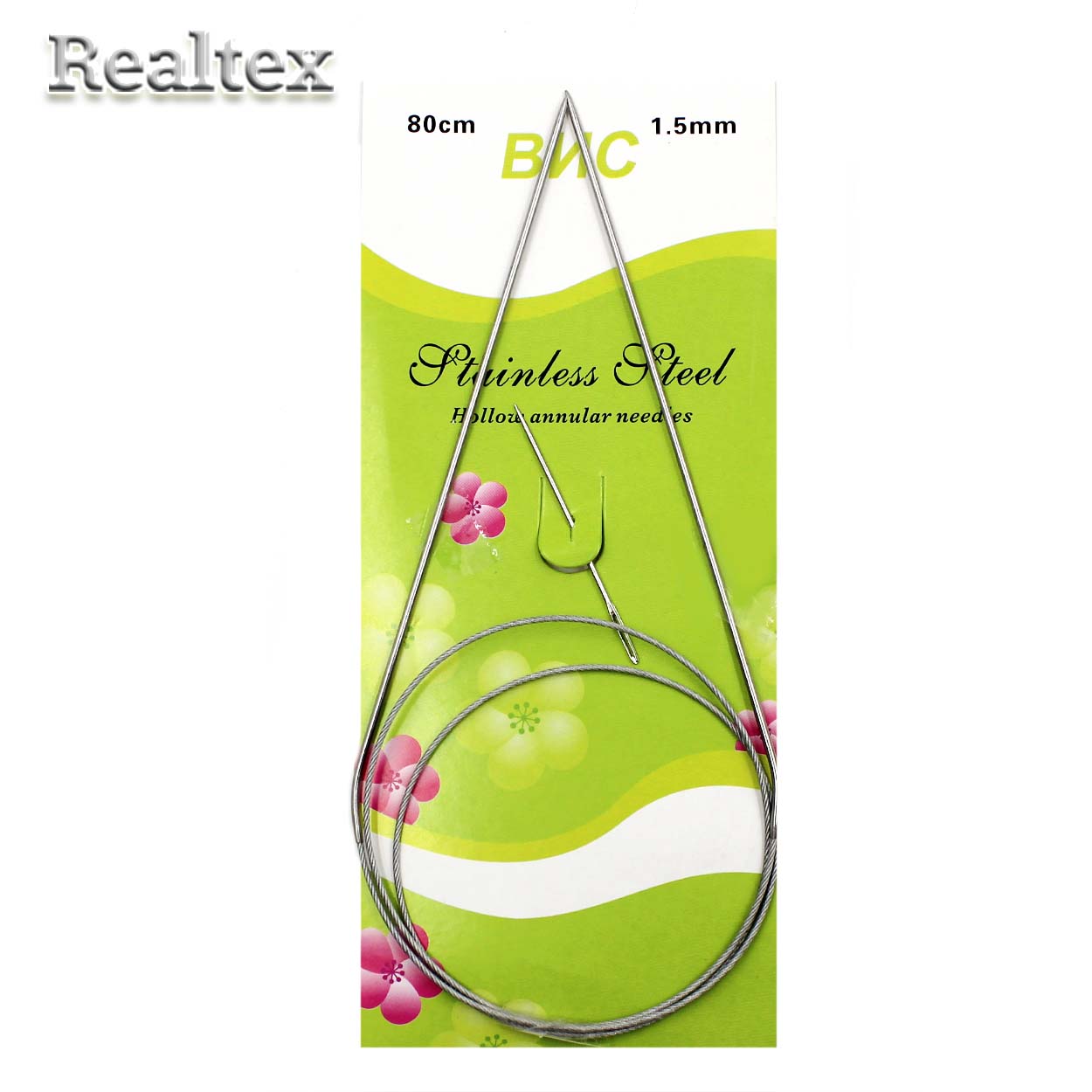 Спицы металл круговые на тросике Realtex 80см № 1,5 (10шт) 