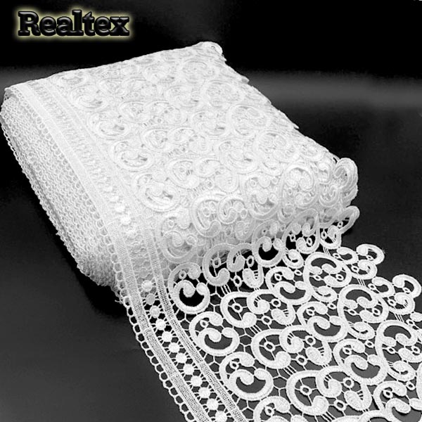 Кружево Realtex гипюр 290мм 8GP6107 цв.белый