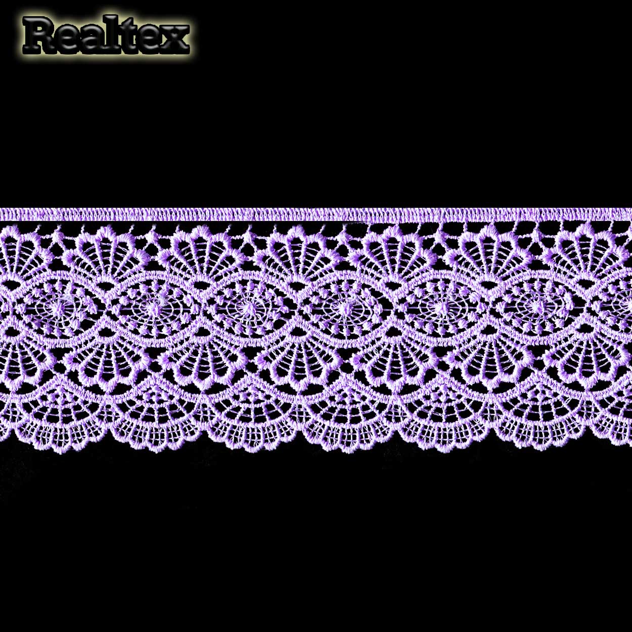 Кружево  гипюр  Realtex  70мм LF-6046/T6406 цв.сиреневый  