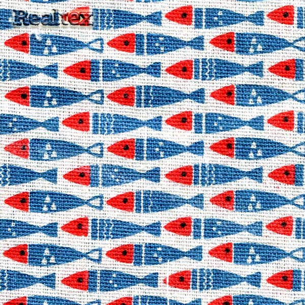 Ткань "Декор" 10/09 28498 с принтом "рыбы"